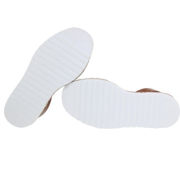 Minorquines plateforme en cuir tressé - Blanc - Seva Calzados