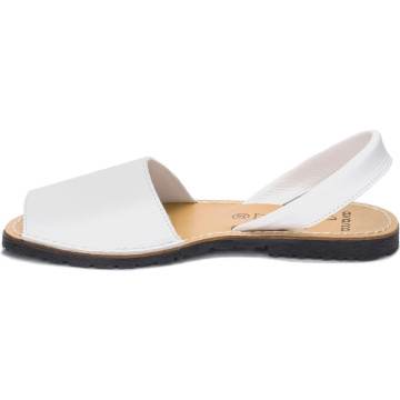 Minorquines plates en cuir Homme - Blanc - Seva Calzados