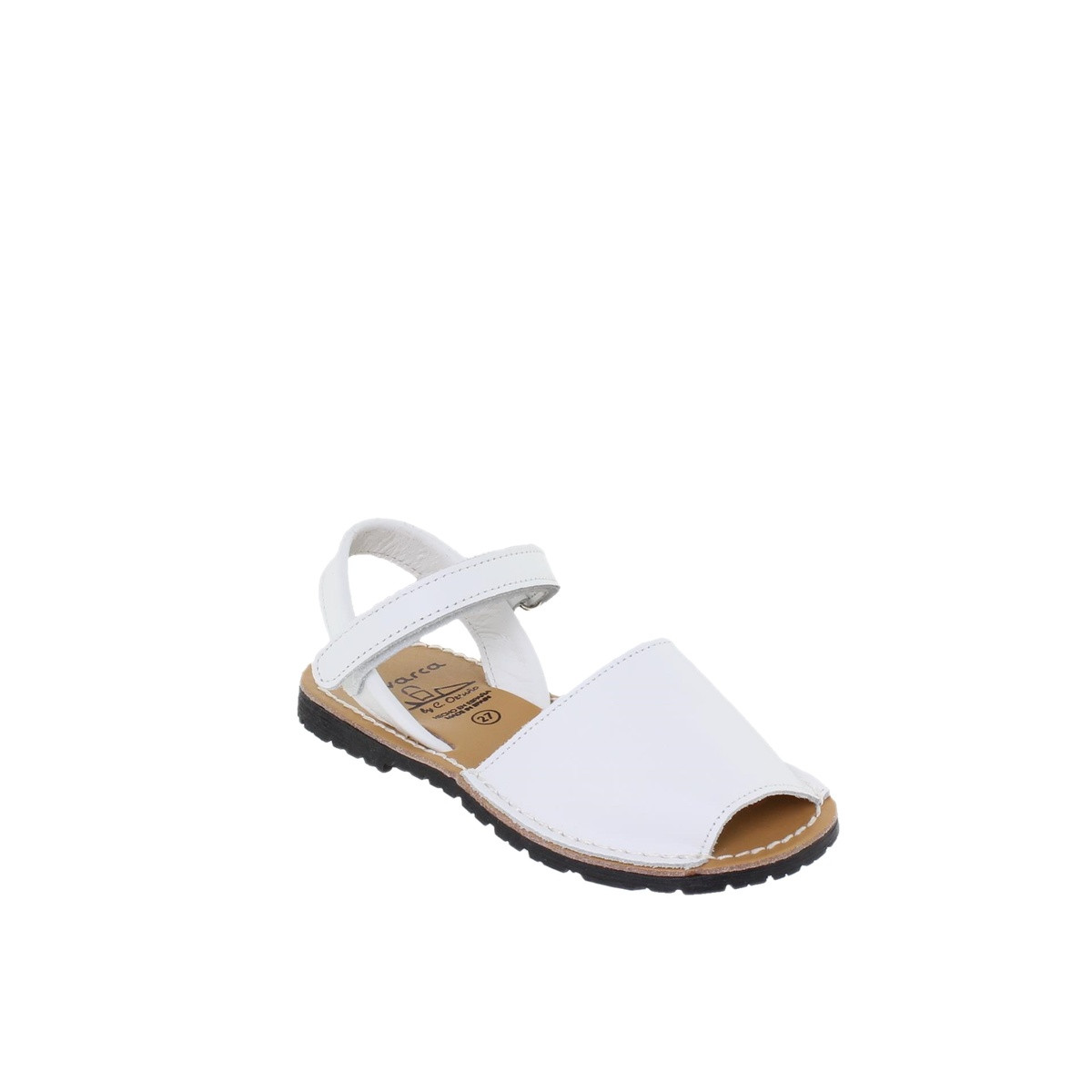 Minorquines en cuir enfant - Blanc - Seva Calzados