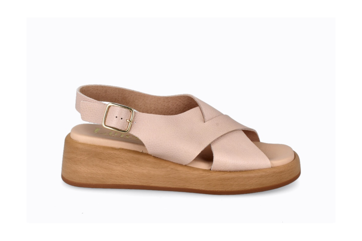 Sandales confortables compensées ultra confortable - Rose - Lince