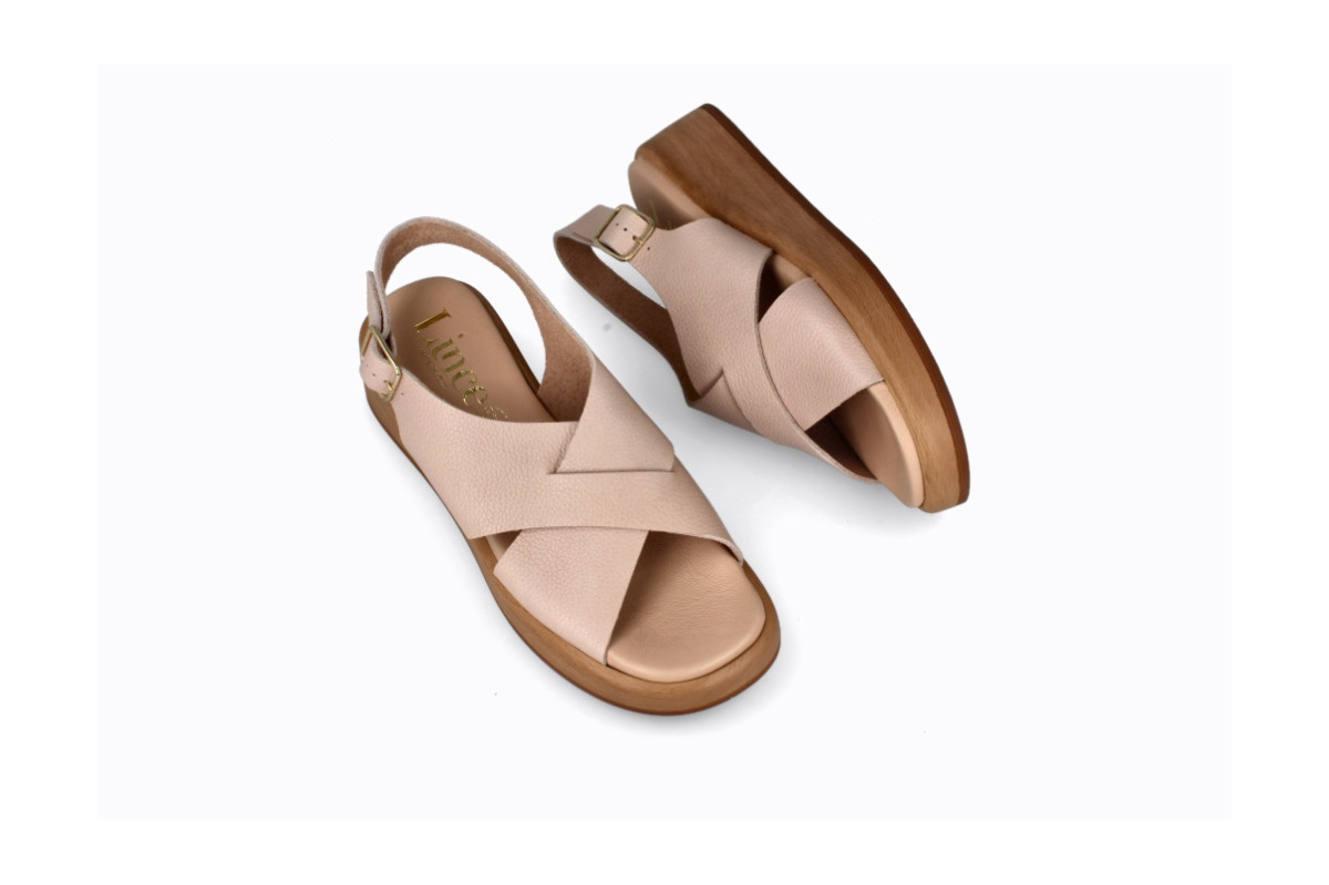 Sandales confortables compensées ultra confortable - Rose - Lince