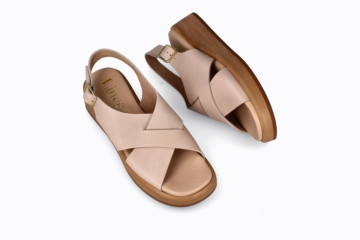 Sandales confortables compensées ultra confortable - Rose - Lince