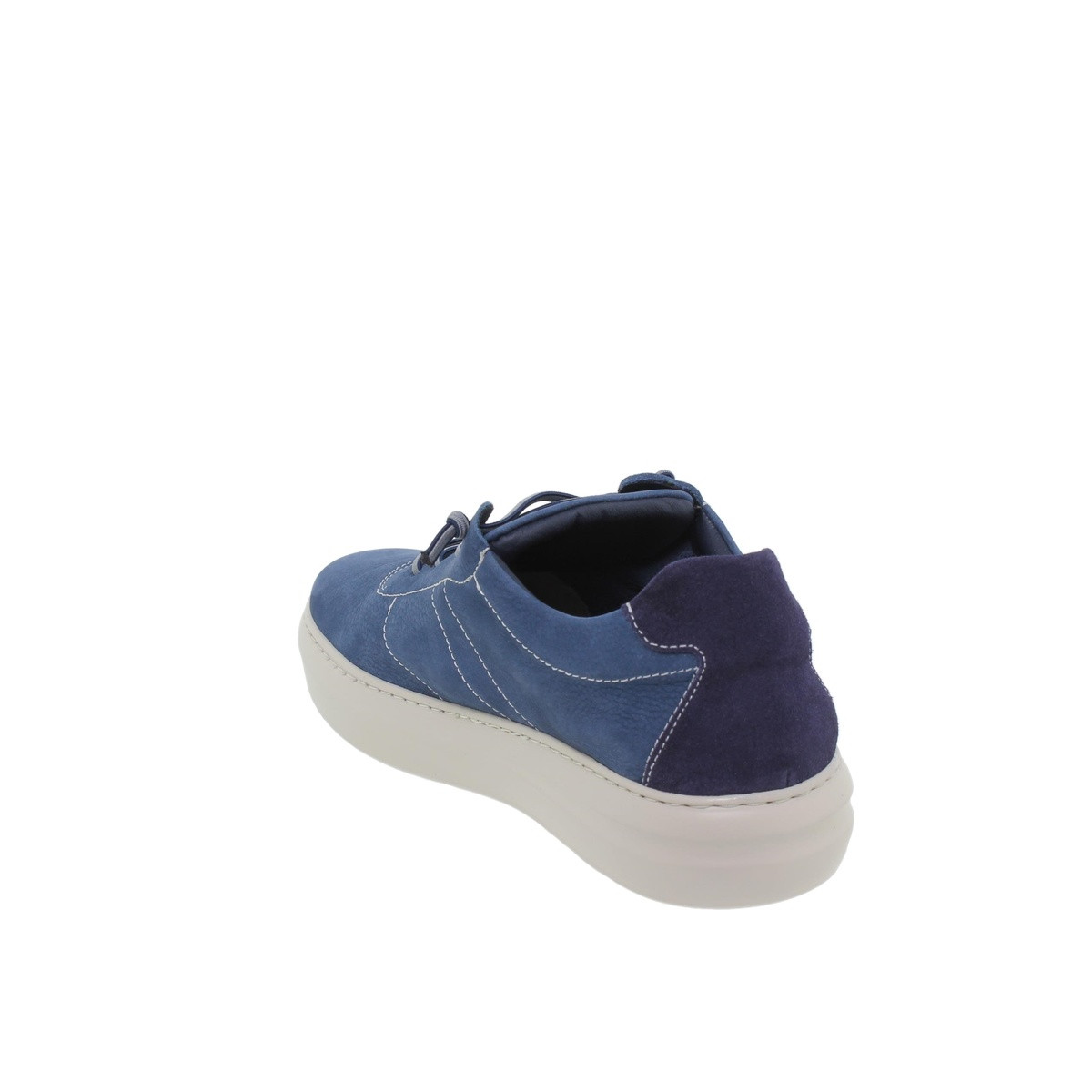 Baskets confortables homme en cuir - Bleu - Seva Calzados