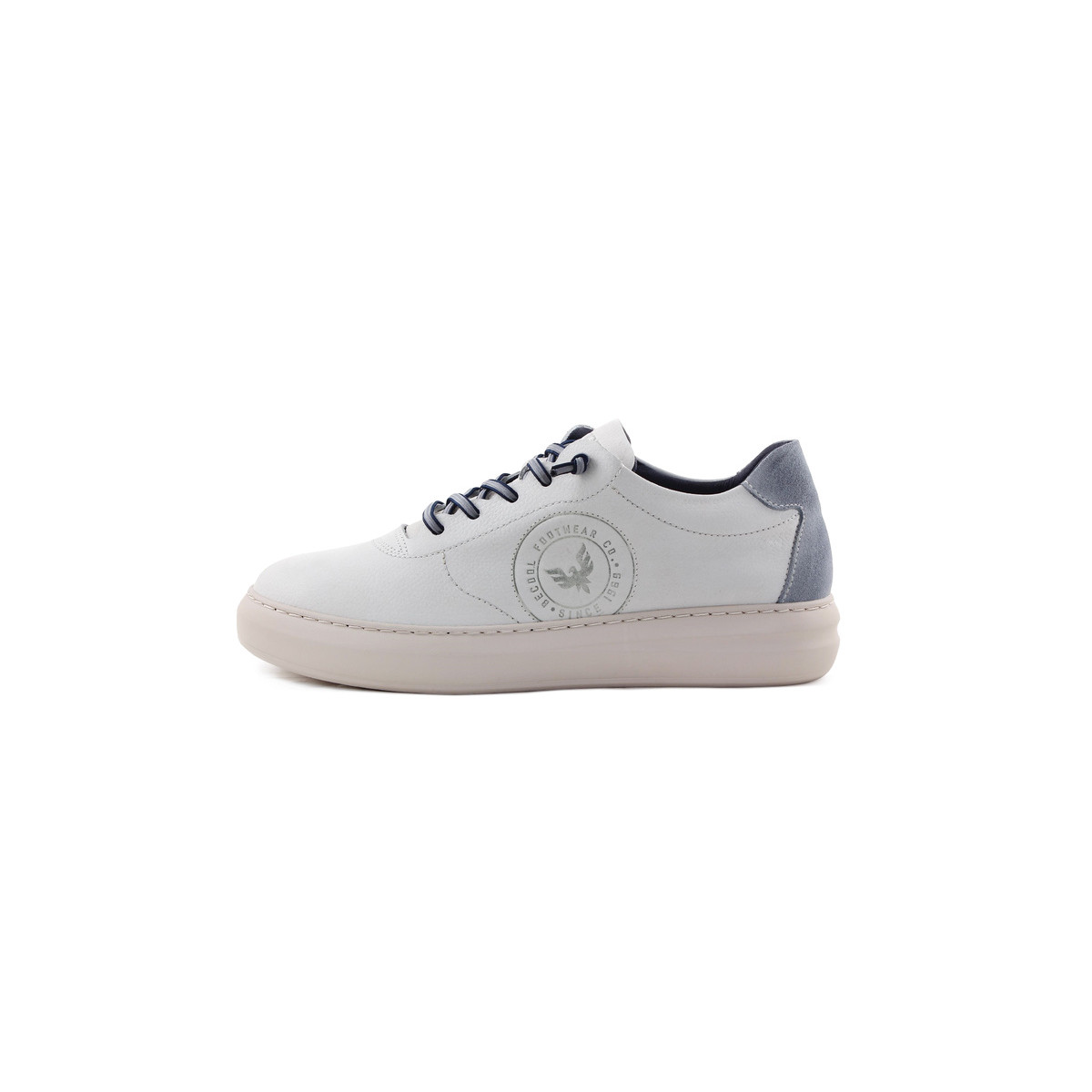 Baskets confortables homme en cuir - Blanc - Seva Calzados