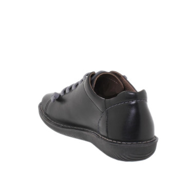 Baskets confortables femme en cuir - Noir - Seva Calzados