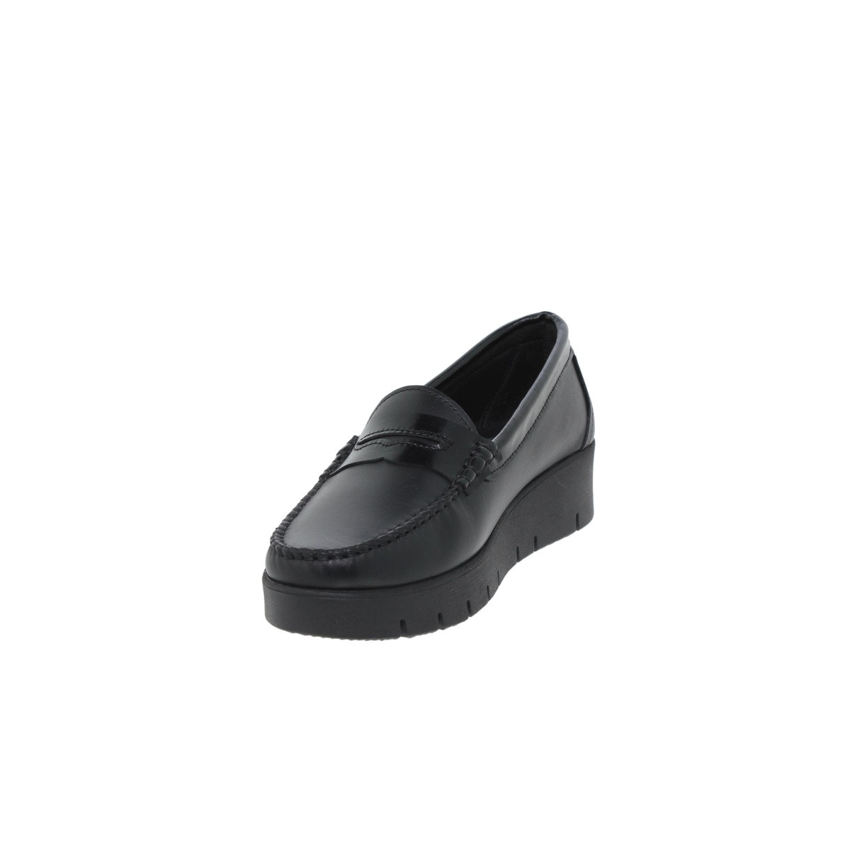 Mocassins confortables femme en cuir - Noir - Seva Calzados