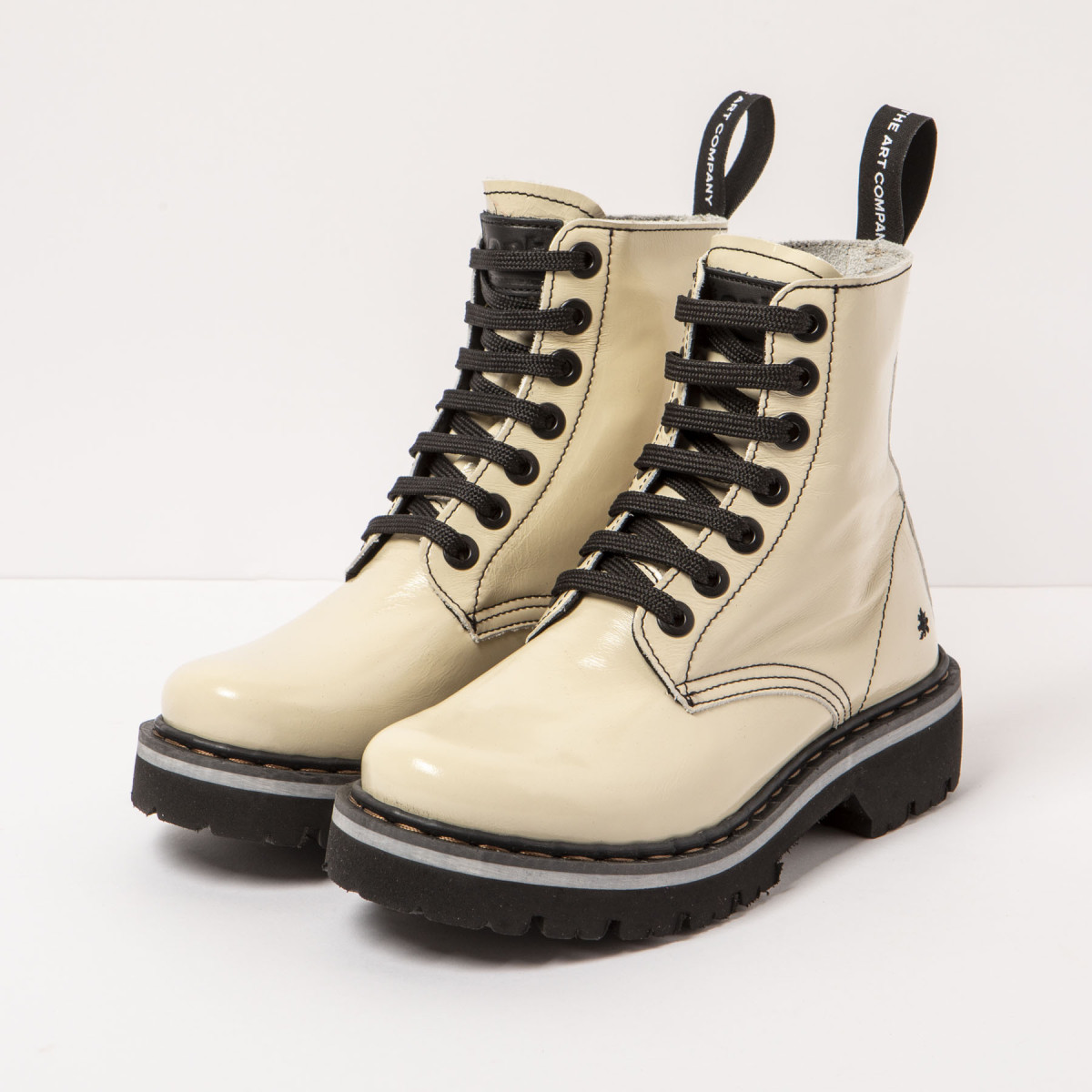 Bottines à lacets style rangers - Beige - art