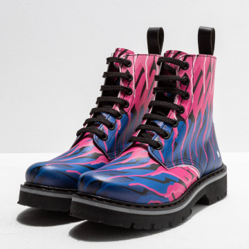 Bottines à lacets style rangers - Multicolore - art