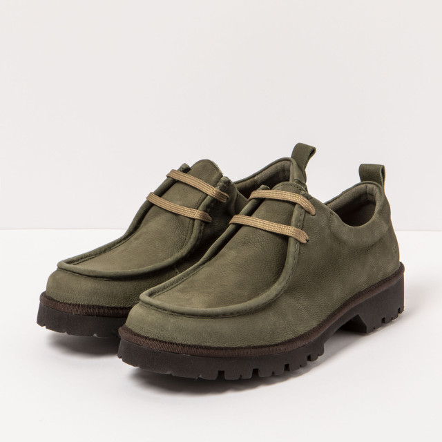 Chaussures confortables en cuir suédé semelle crantée - Vert - art