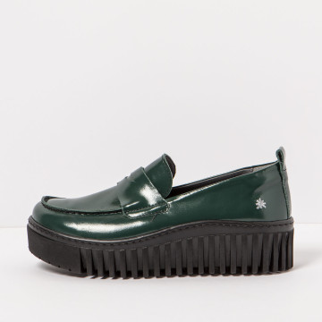 Mocassins plateforme en cuir - Vert - art