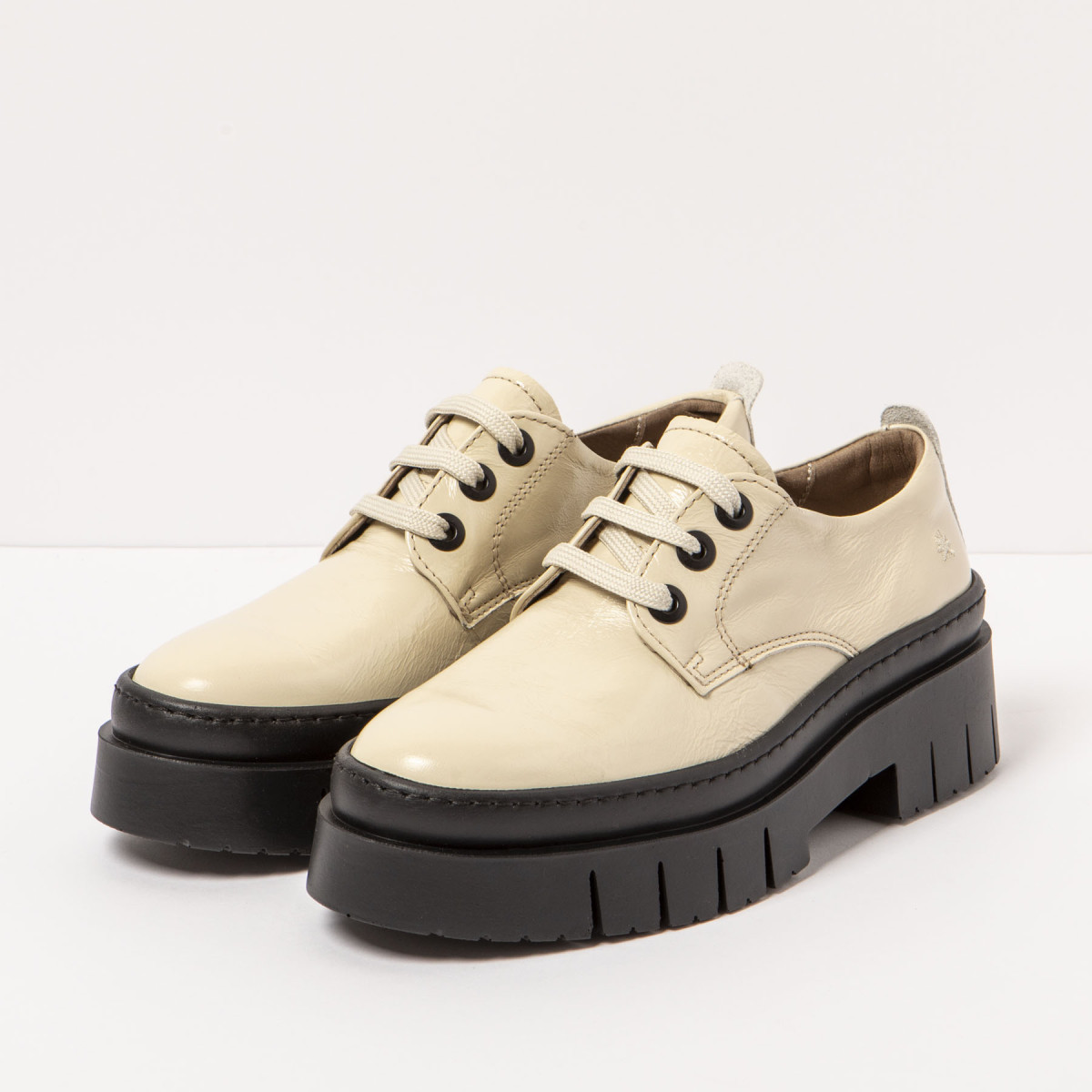 Derbies à plateforme en cuir - Beige - art