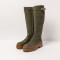 Bottes plates en cuir verni style cavaliéres - Vert - art