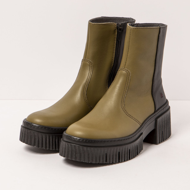 Bottines à talon en cuir - Vert - art