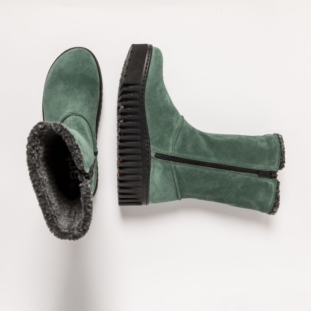 Bottines plateforme en daim fourrée - Vert - art