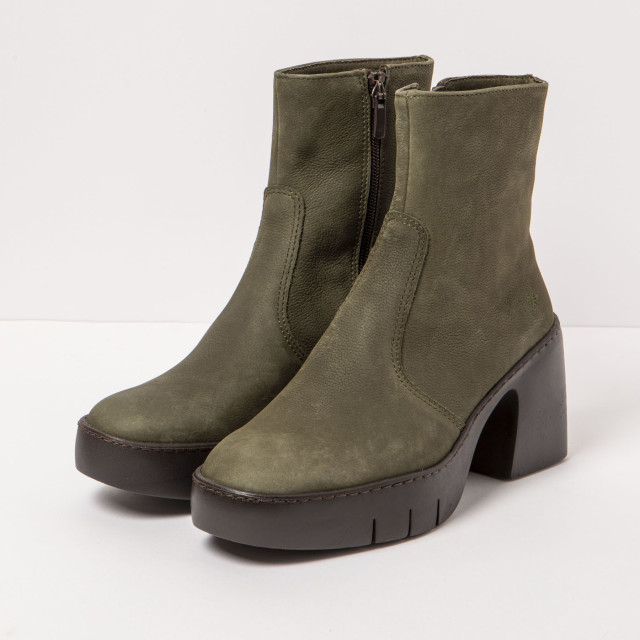 Bottines à talon en cuir - Vert - art