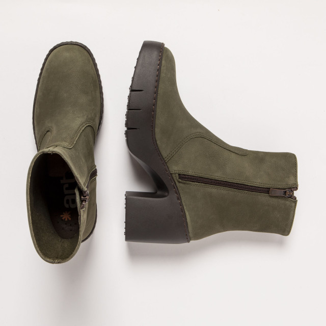 Bottines à talon en cuir - Vert - art