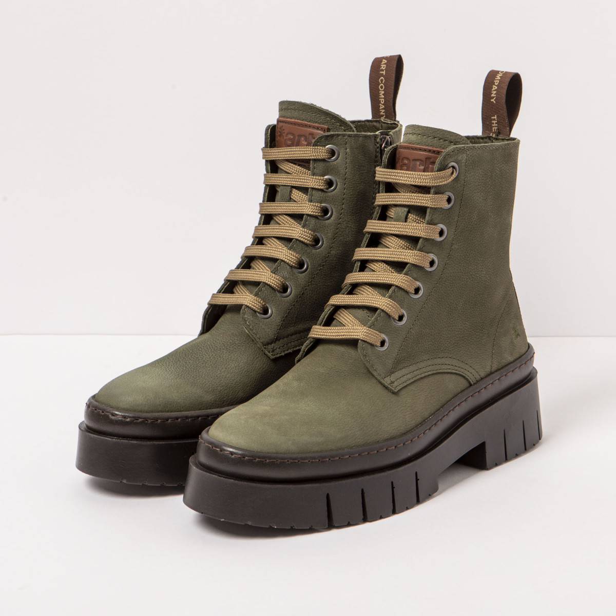 Bottines à lacets style rangers - Vert - art