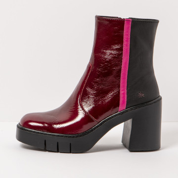 Bottines à talon en cuir - Rouge - art