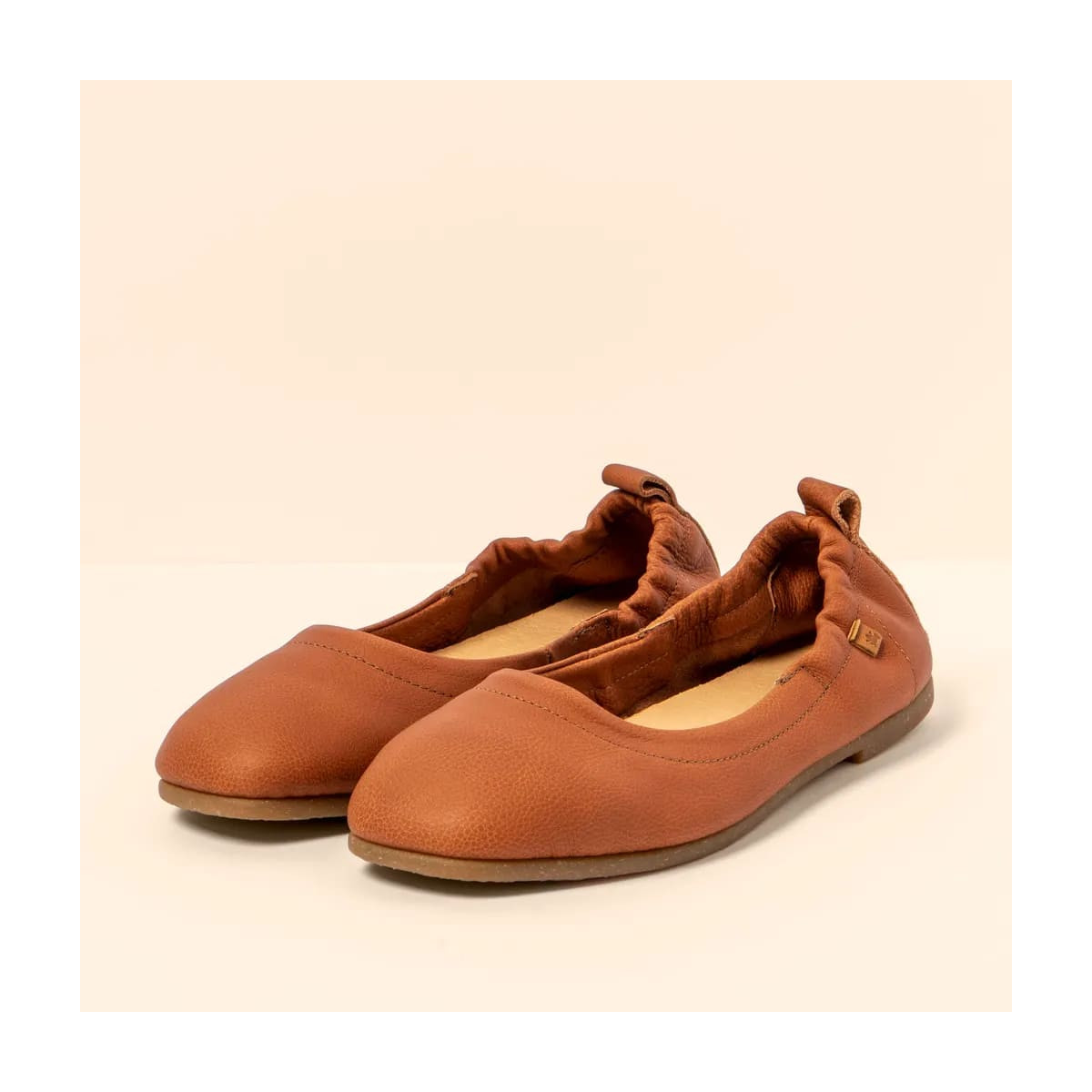 Ballerines en cuir et semelle recyclée - Marron - El naturalista