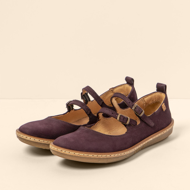 Ballerines en cuir à boucle - Violet - El naturalista