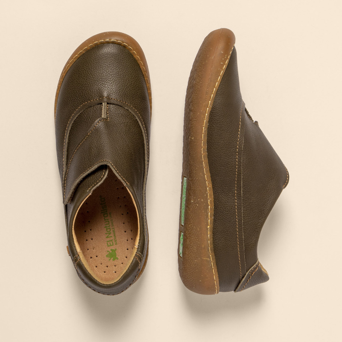 Chaussures confotables en cuir - Vert - El naturalista