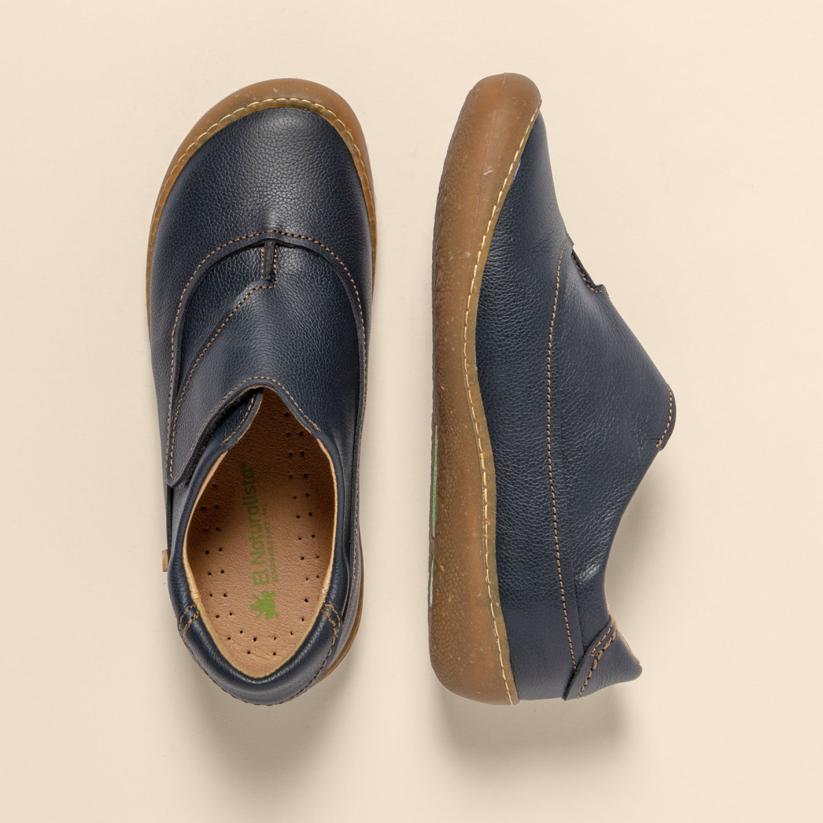 Chaussures confotables en cuir - Bleu - El naturalista