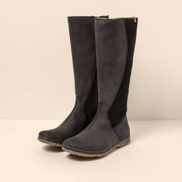 Bottes plates en multi cuir - Noir - El naturalista