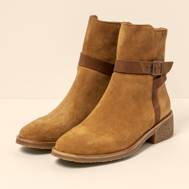 Bottines en cuir suédé à boucle - Marron - El naturalista