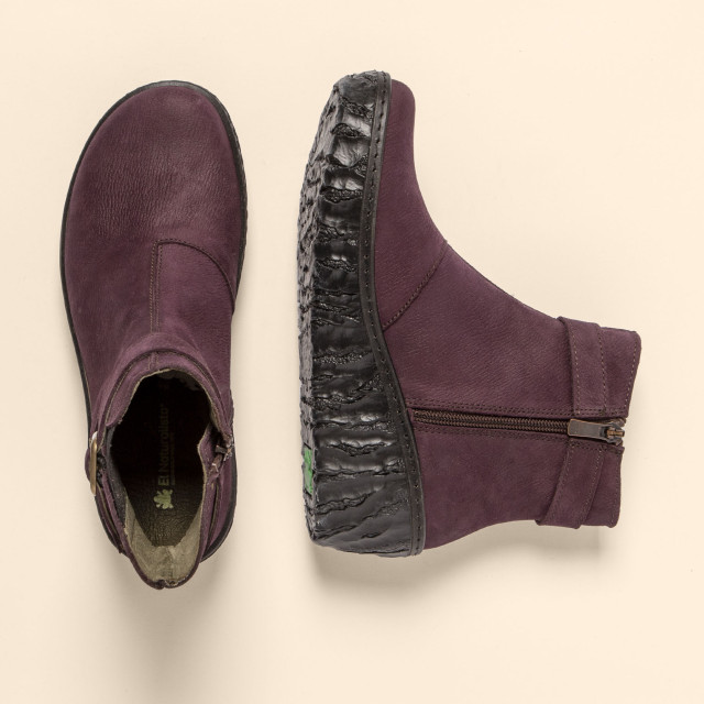 Bottines compensées en cuir à boucle - Violet - El naturalista