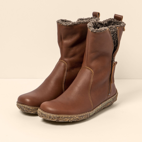 Bottes plateforme doublées de laine - Marron - El naturalista