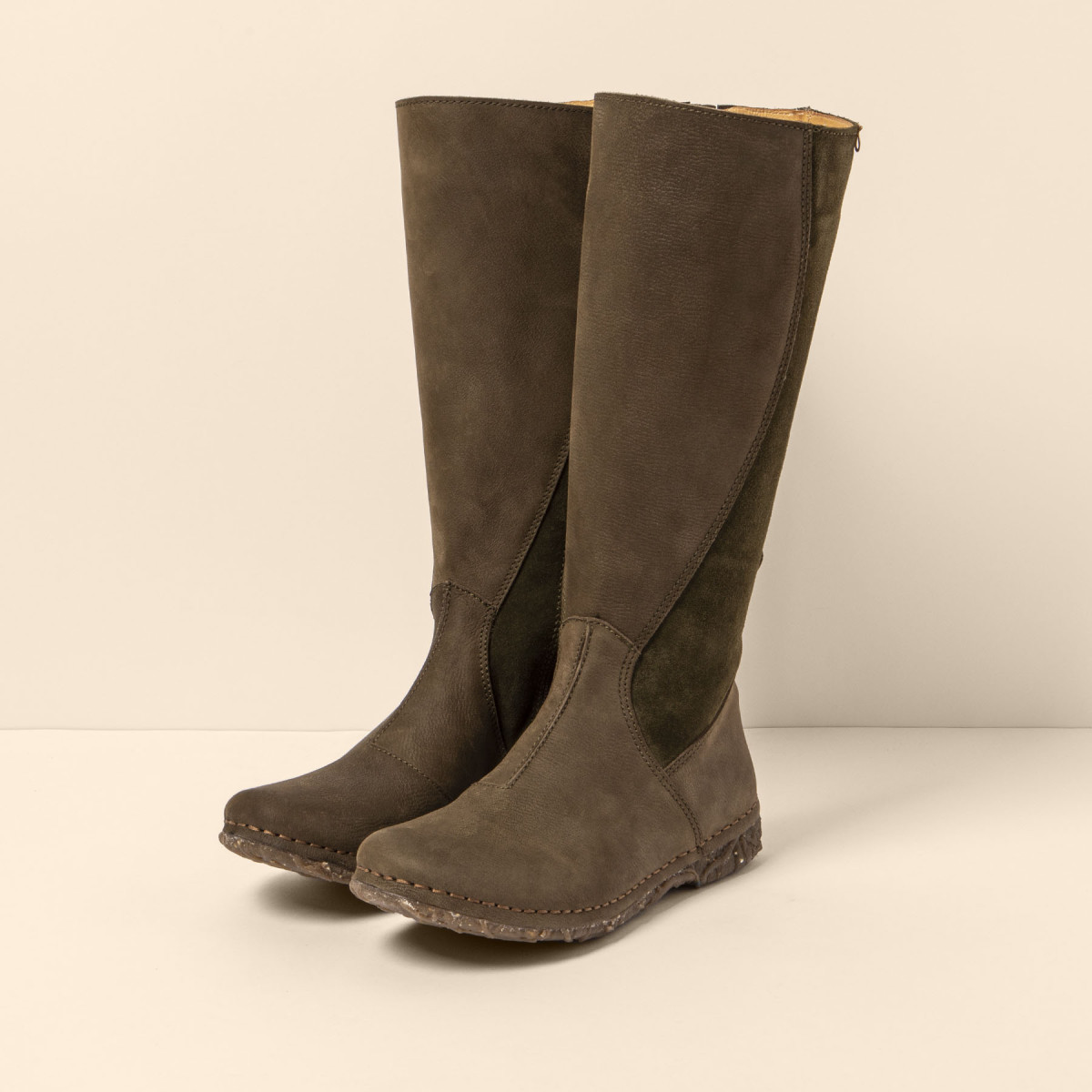 Bottes plates en multi cuir - Vert - El naturalista