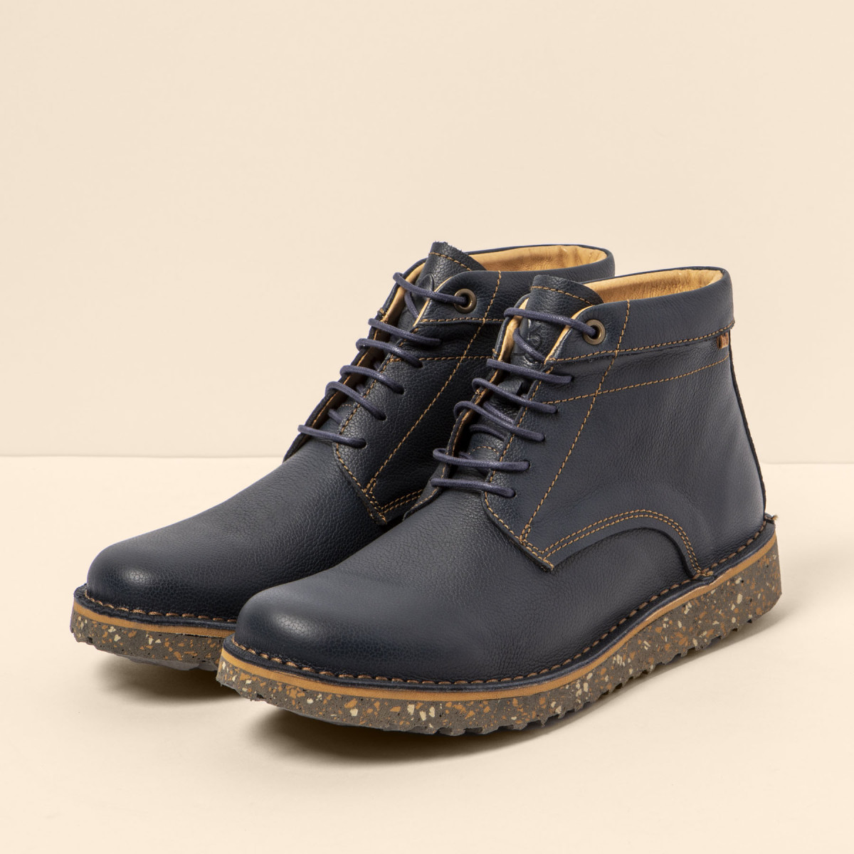 Bottines à lacets en cuir - Bleu - El naturalista