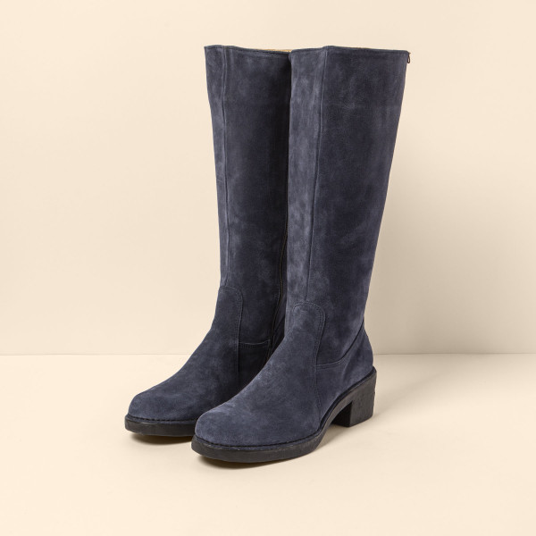 Bottes à talon en cuir doux - Bleu - El naturalista