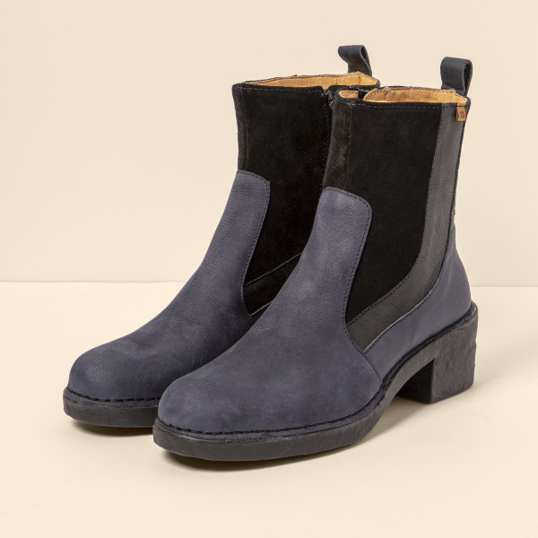 Bottines à talon multicuir - Bleu - El naturalista