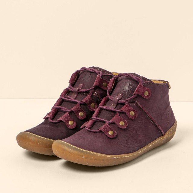 Boots à lacets en cuir doux - Violet - El naturalista