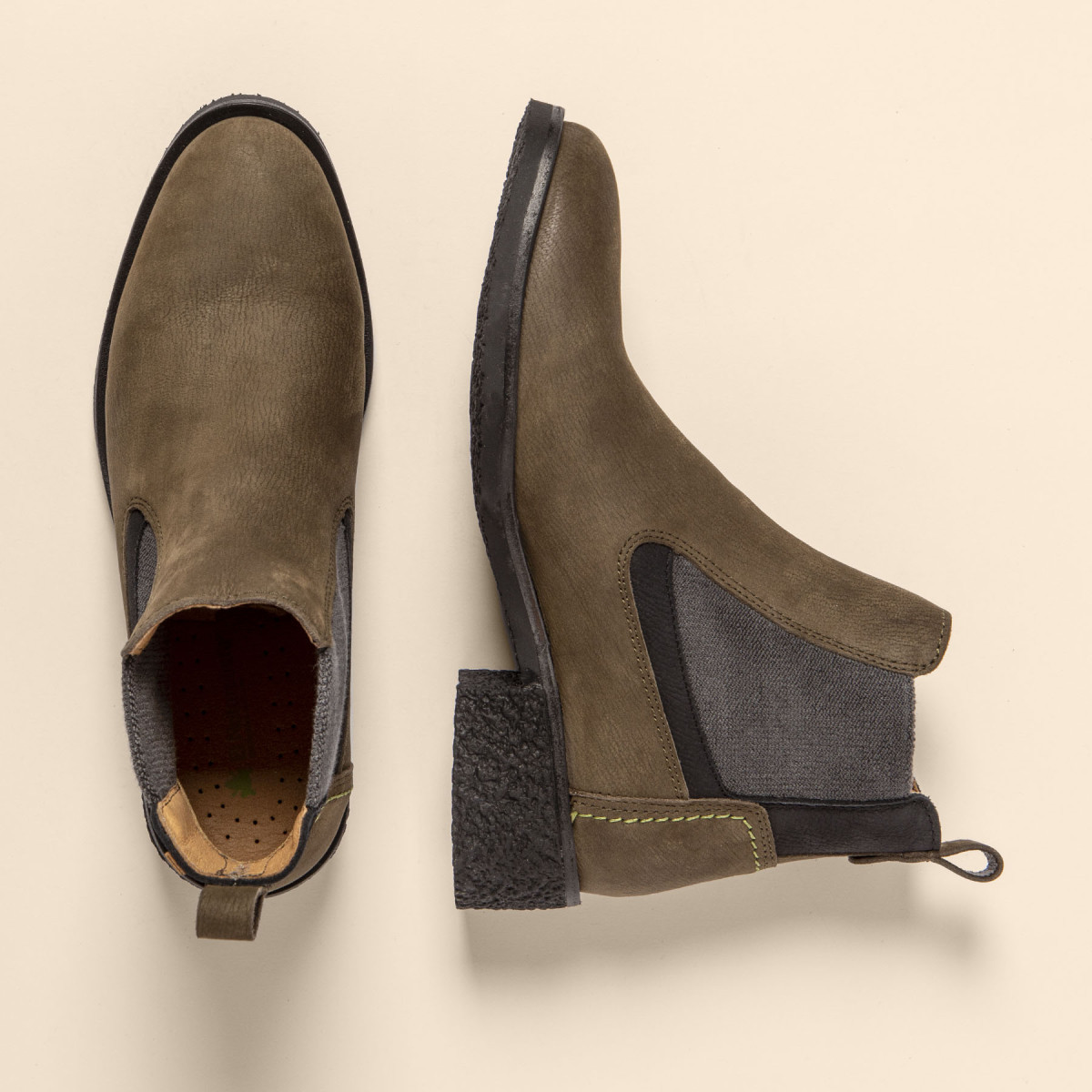 Bottines à talon chelsea boots - Vert - El naturalista