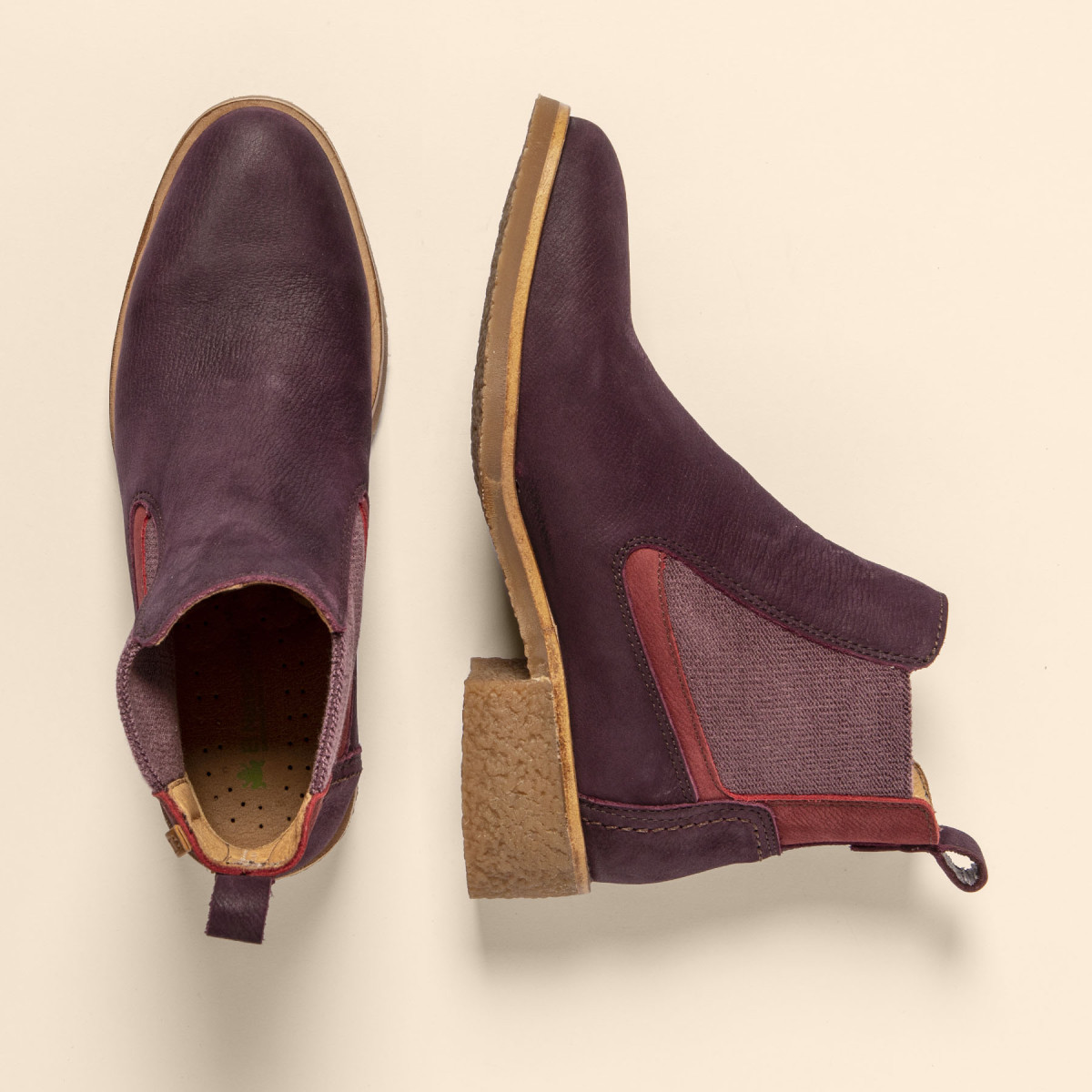 Bottines à talon chelsea boots - Violet - El naturalista