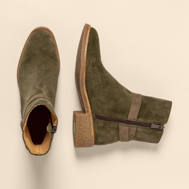 Bottines en cuir suédé à boucle - Vert - El naturalista