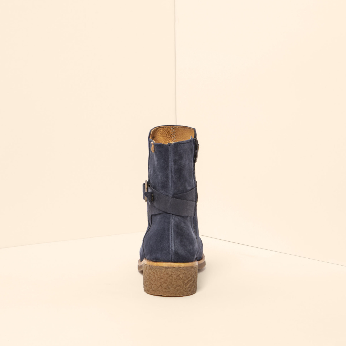 Bottines en cuir suédé à boucle - Bleu - El naturalista