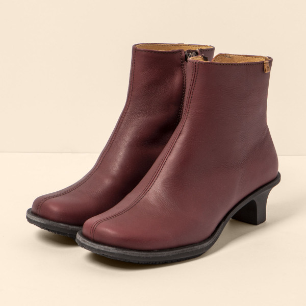 Bottines en cuir à talon bobine - Violet - El naturalista