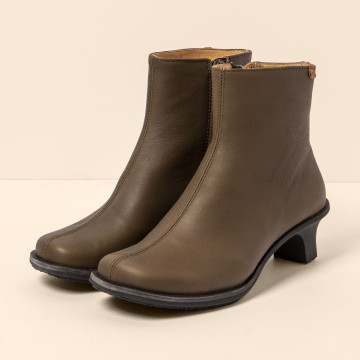 Bottines en cuir à talon bobine - Vert - El naturalista