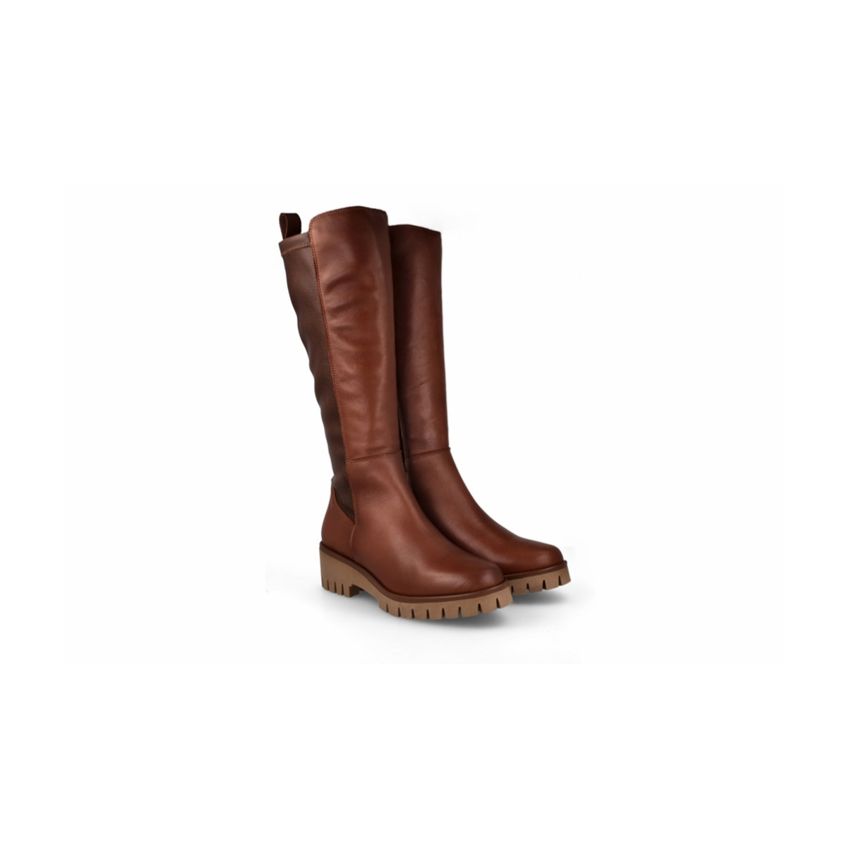 Bottes en cuir mat - Marron - Lince