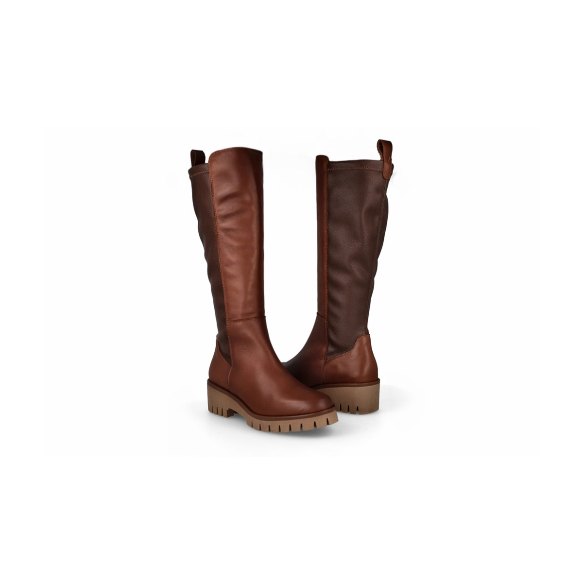 Bottes en cuir mat - Marron - Lince