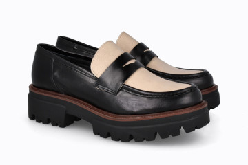 Mocassins plateforme en cuir - Noir - Lince