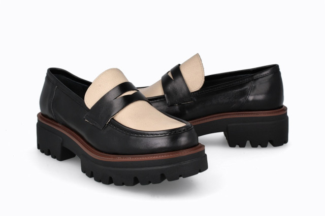 Mocassins plateforme en cuir - Noir - Lince