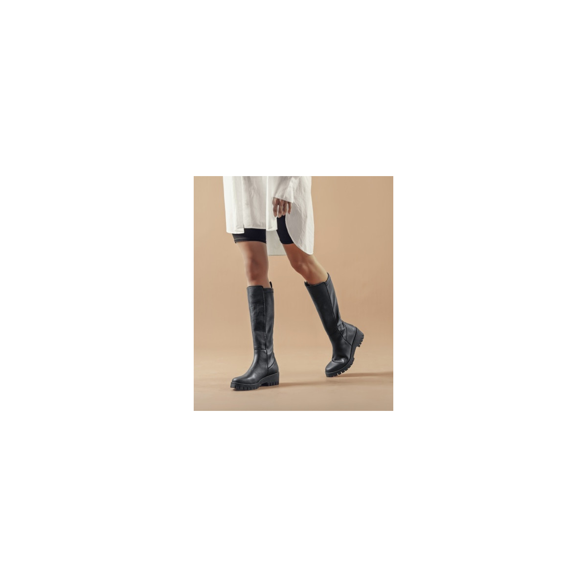 Bottes en cuir mat - Noir - Lince