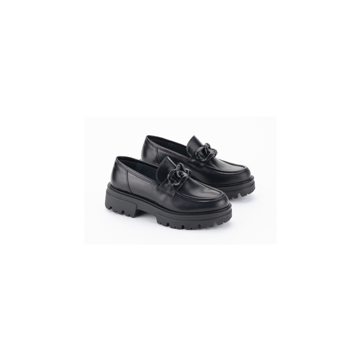 Mocassins plateforme en cuir - Noir - Lince