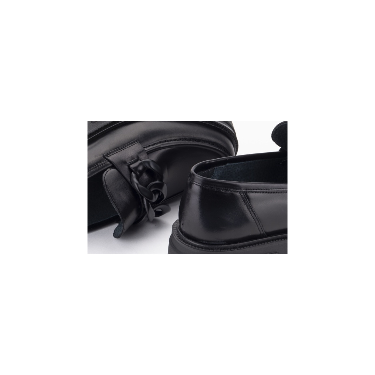 Mocassins plateforme en cuir - Noir - Lince