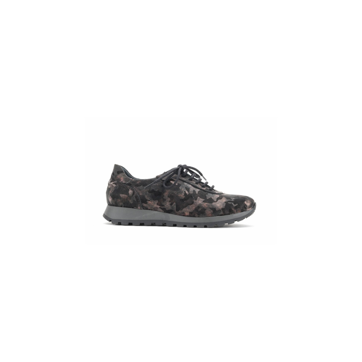 Baskets confortables en cuir militaire - Noir - Lince