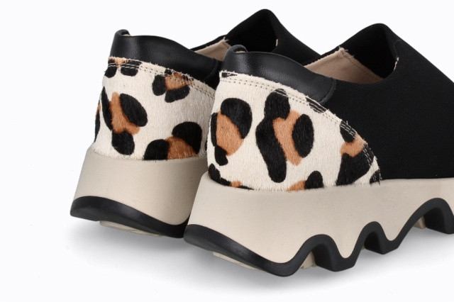 Baskets confortables en lycra élastique - Noir - Lince